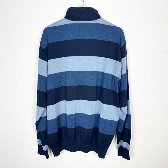 Paul & Shark Yachting Mens Virgin Wool Quarter Zip Pullover Sweater Blue XXL - Picture 5 of 10